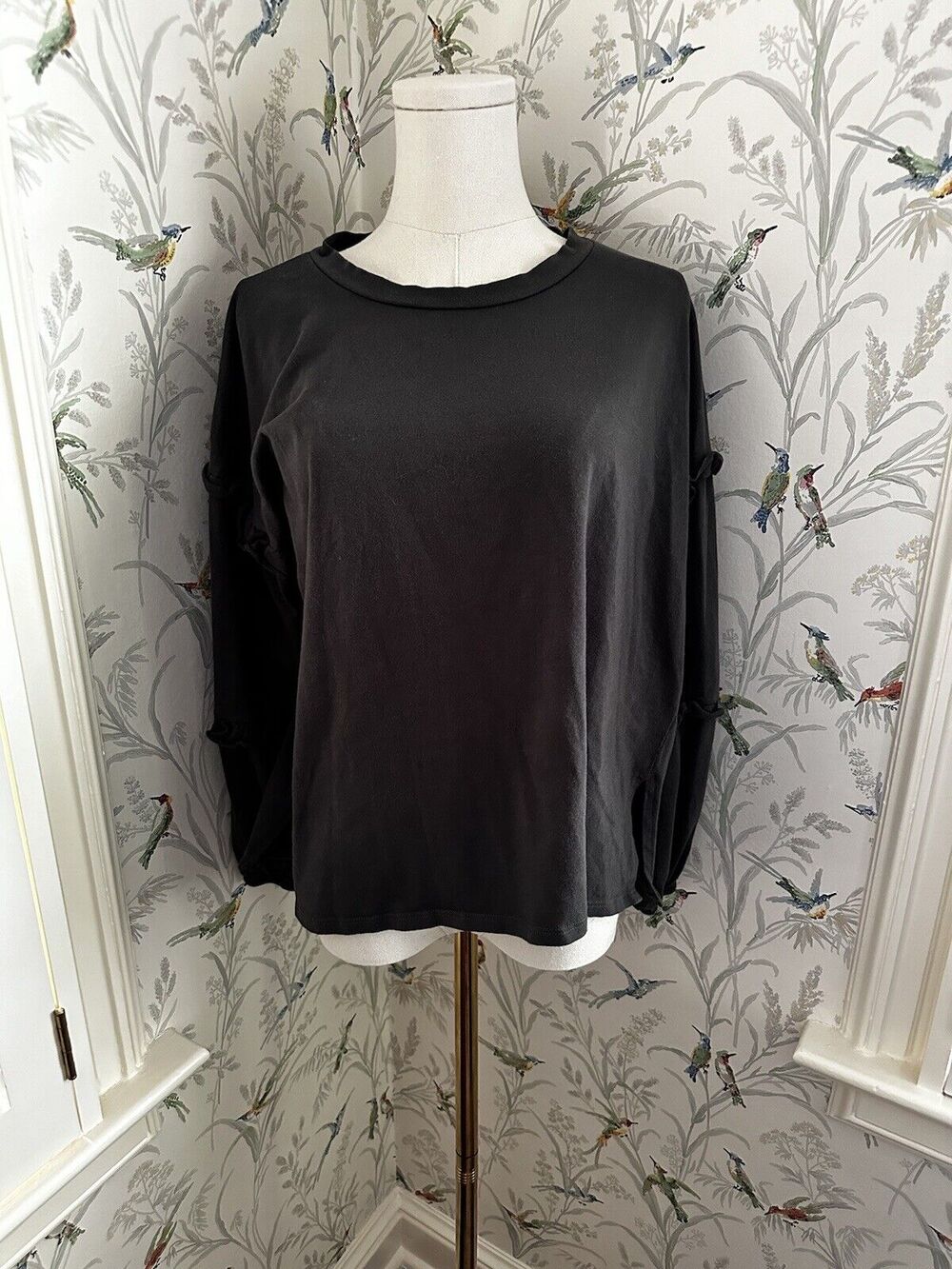 Womans Jade By Jane Crop Long Sleeve Shirt Size Medium Made In USA
